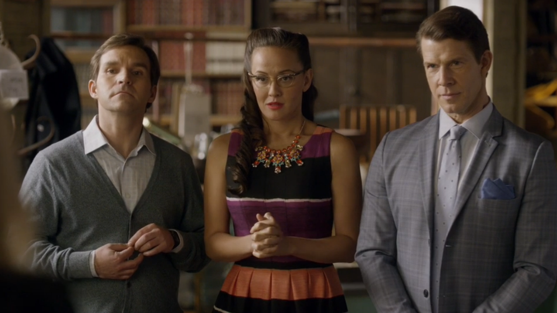 Geoff Gustafson as Norman, Crystal Lowe as Rita and Eric Mabius as Oliver in Signed, Sealed, Delivered: Higher Ground