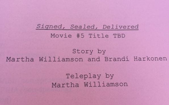 Signed, Sealed, Delivered Movie 5 script cover