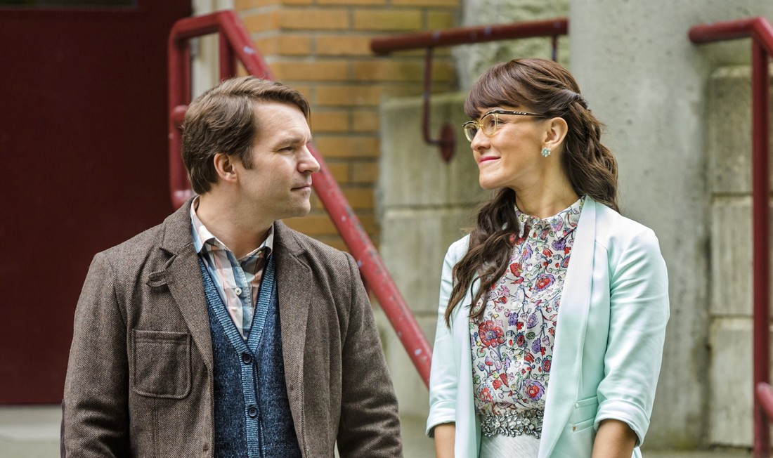 Geoff Gustafson as Norman Dorman and Crystal Lowe as Rita Haywith in Signed, Sealed, Delivered: Truth Be Told