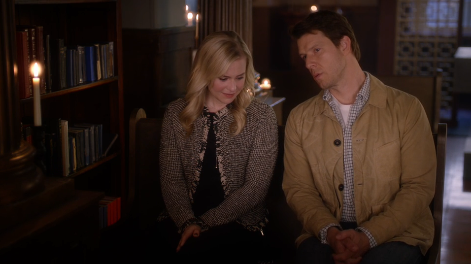 Kristin Booth as Shane McInerney and Eric Mabius as Oliver O'Toole in Signed, Sealed, Delivered: Lost Without You
