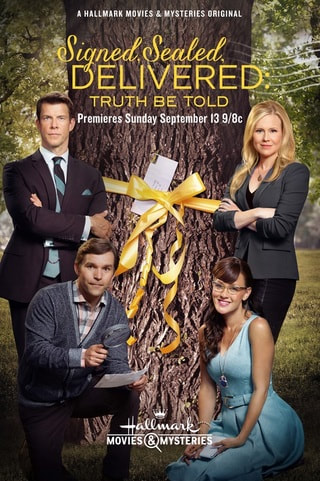 Eric Mabius, Geoff Gustafson, Crystal Lowe and Kristin Booth in Signed, Sealed, Delivered: Truth Be Told