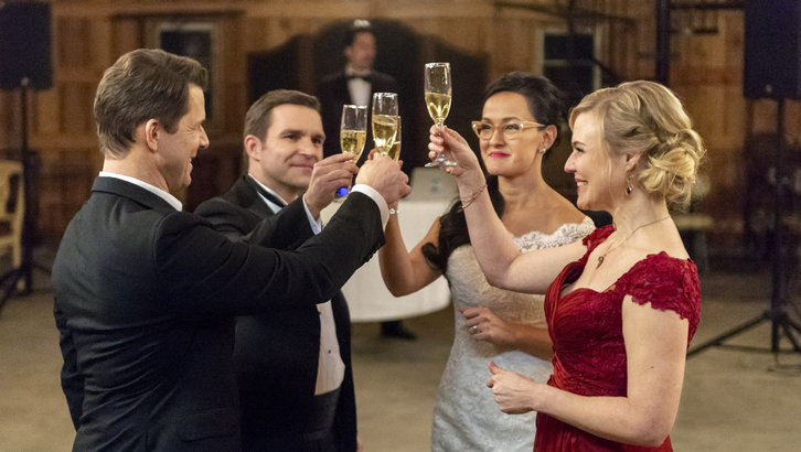 the postables share a toast