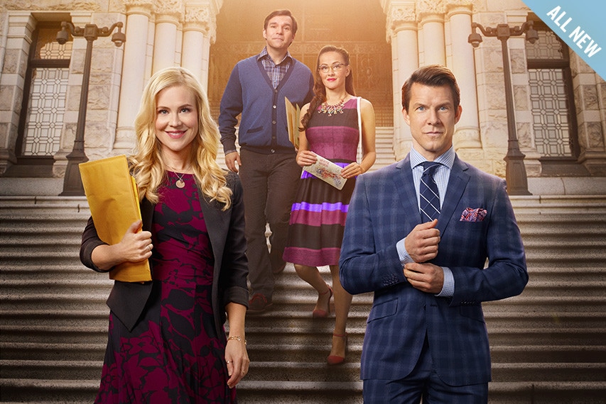 Shane, Oliver, Rita and Norman in the Signed, Sealed, Delivered: Higher Ground key art