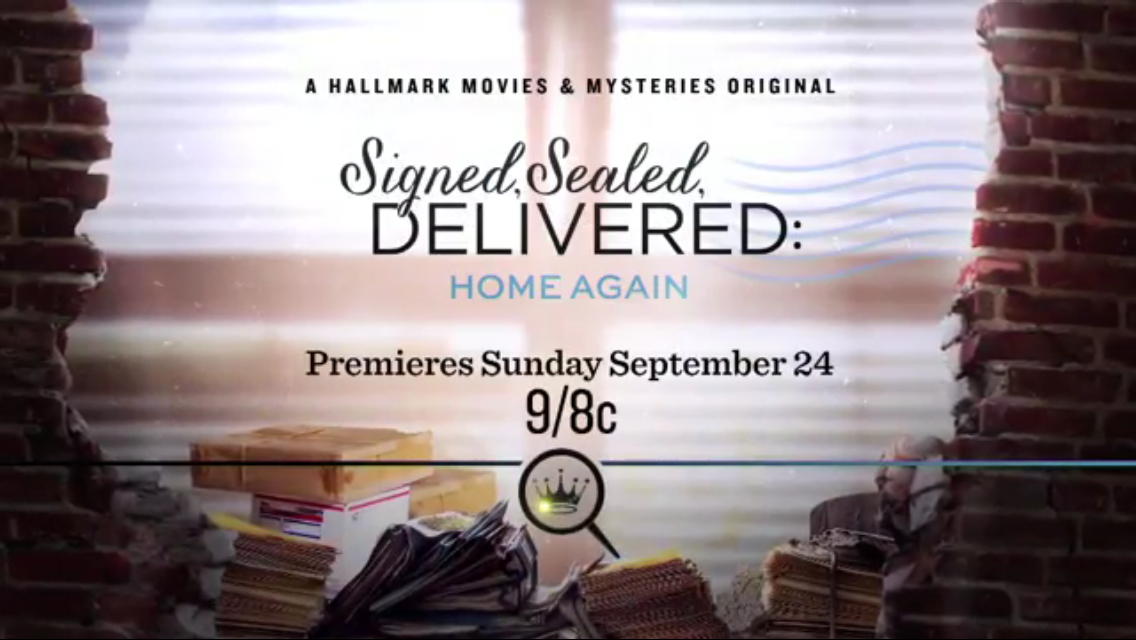 Signed, Sealed, Delivered: Home Again, airing September 24 on Hallmark Movies & Mysteries